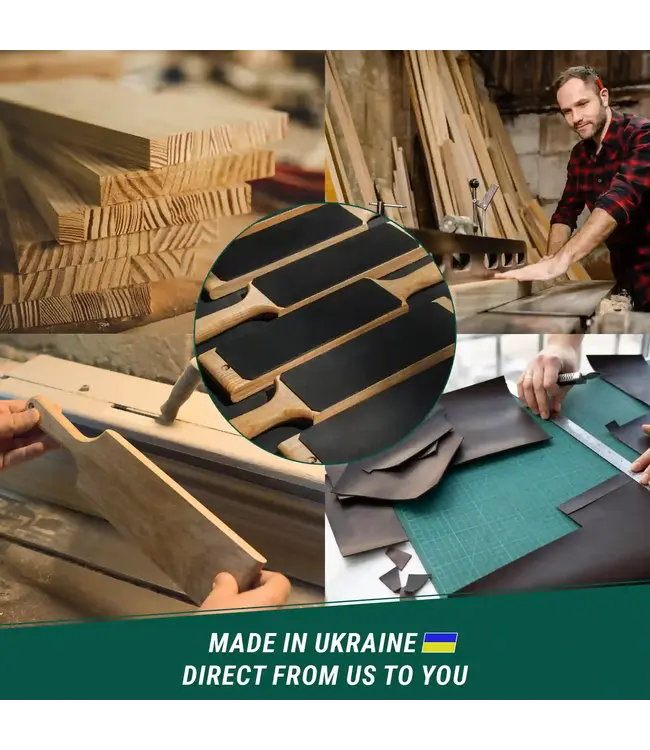 Beavercraft Dual Sided Leather Paddle Strop and Polishing Compound