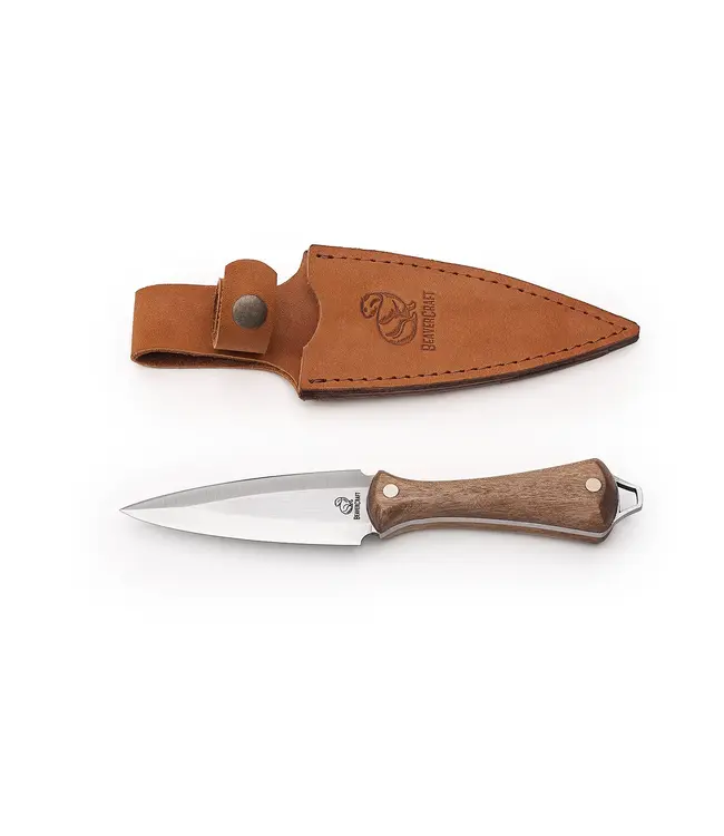Beavercraft Neck Knife Dagger with Leather Sheath