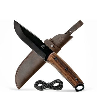 Beavercraft Big Bear Dusk Bushcraft Knife Carbon Steel Walnut Handle w/ Leather Sheath