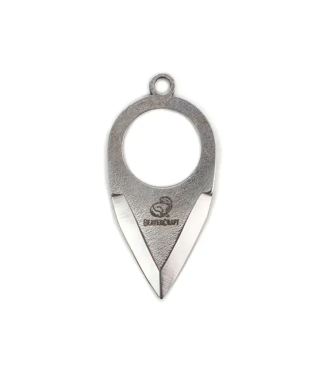 Beavercraft Small Keychain Knife w/Finger Ring and Leather Sheath