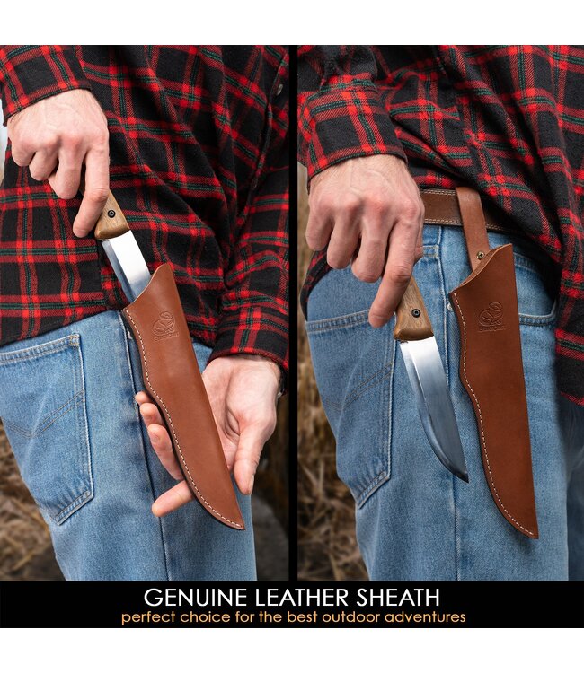 Beavercraft Dune Carbon Steel Bushcraft Knife Walnut w/Sheath