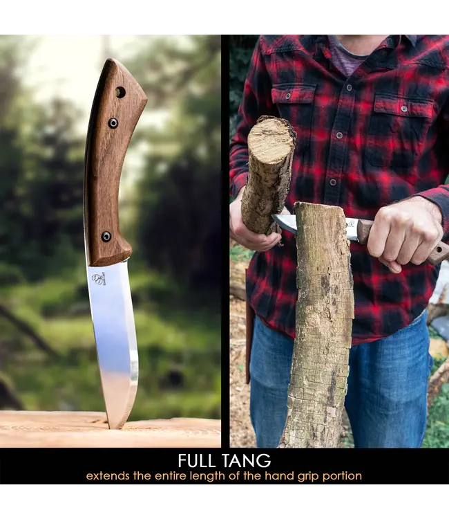 Beavercraft Dune Carbon Steel Bushcraft Knife Walnut w/Sheath