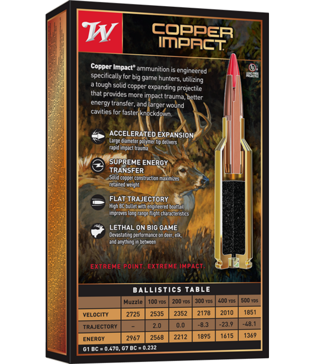 Winchester Copper Impact 30-06 SPRG 180gr  Extreme Point Copper