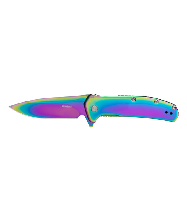 Kershaw 2044RBW Outcome Assisted Flipper Knife 2.8in Rainbow