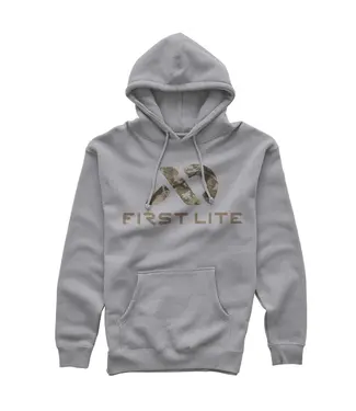 First Lite Fusion Logo Hoodie Light Grey