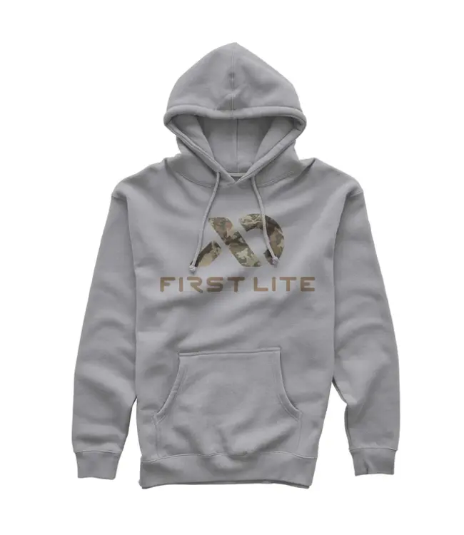 First Lite Fusion Logo Hoodie Light Grey