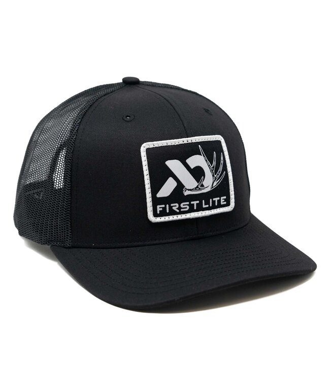 First Lite Whitetail Patch Trucker Hat Black