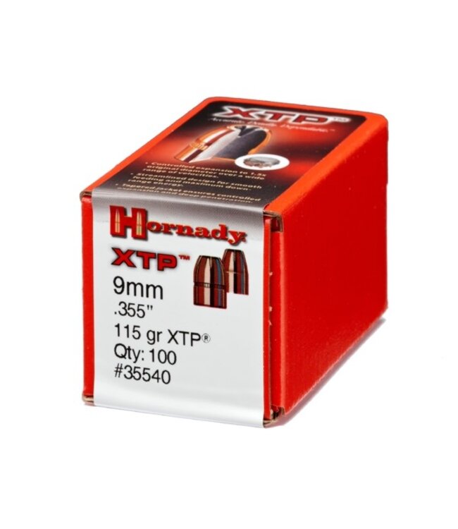 Hornady Traditional Pistol Bullets 9MM .355 115Gr HP XTP 100Rnd
