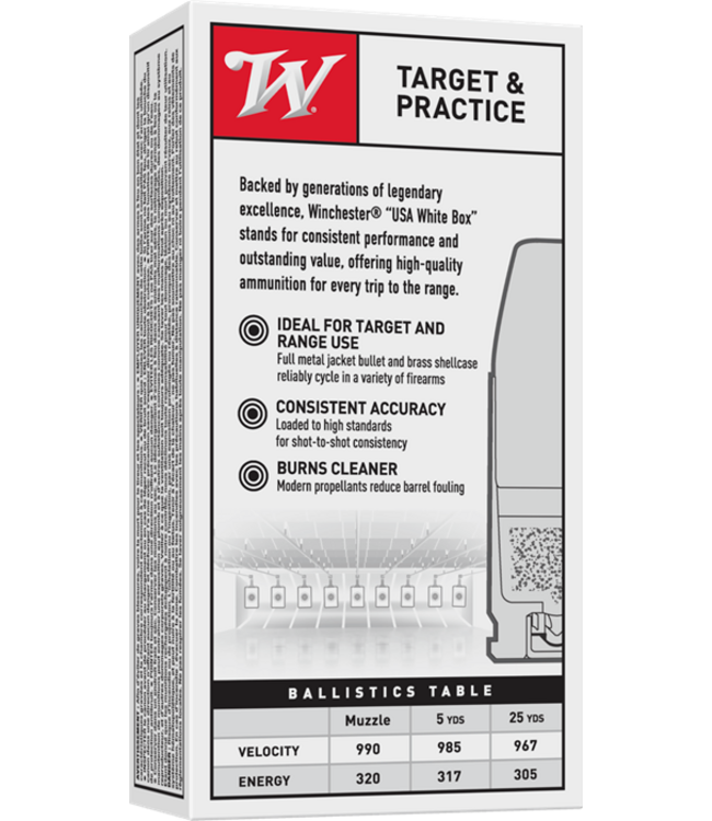 Winchester USA Ammunition 9mm Luger 147gr Full Metal Jacket
