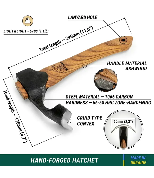 Beavercraft Compact Wood Carving Adze Ashwood Handle w/Sheath