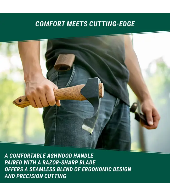 Beavercraft Compact Wood Carving Adze Ashwood Handle w/Sheath