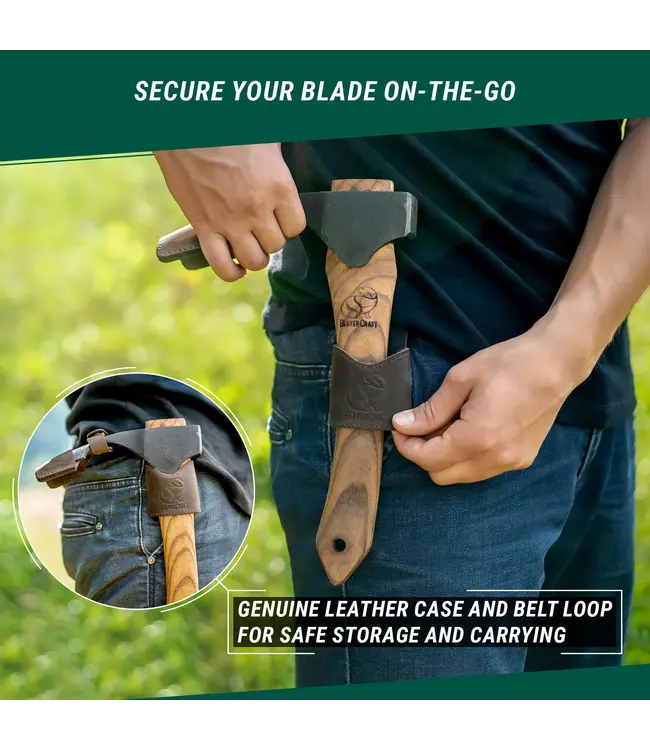 Beavercraft Compact Wood Carving Adze Ashwood Handle w/Sheath