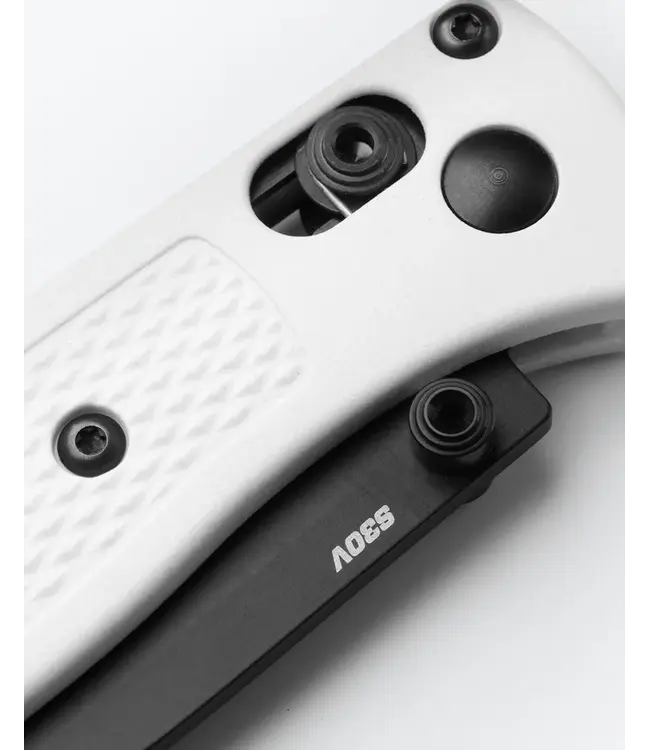 Benchmade Mini Bugout Folding Knife White Black Blade 2.82in