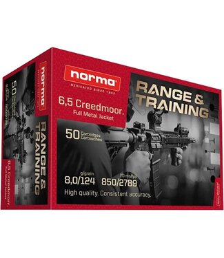 Norma Ammo Range & Training 6.5 Creedmoor 124gr 50rd