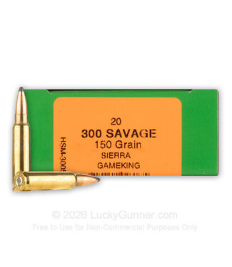 HSM Ammo Game King 300 Savage 150gr Sierra SBT 20rd