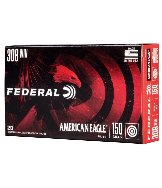 Ammo American Eagle 308 Win 150gr FMJ BT 20rd