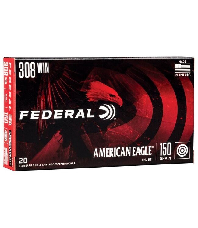 Ammo American Eagle 308 Win 150gr FMJ BT 20rd
