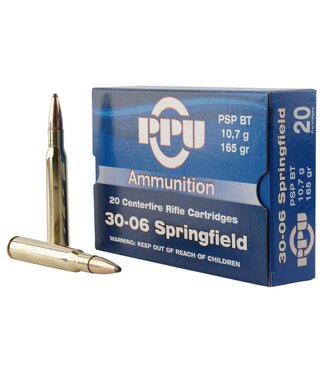 PPU Rifle Line Ammo 30-06 SPRG  PSP BT 165gr 20rd