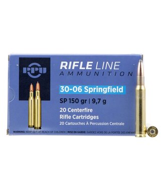 PPU Rifle Line Ammo 30-06 SPRG SP 150gr 20rd
