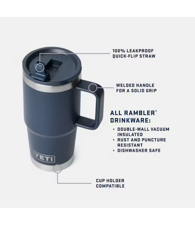 Yeti Rambler 20oz Travel Straw Mug Ridgeline
