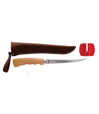 Wooden  Handle Fillet Knife 6in  w/sheath