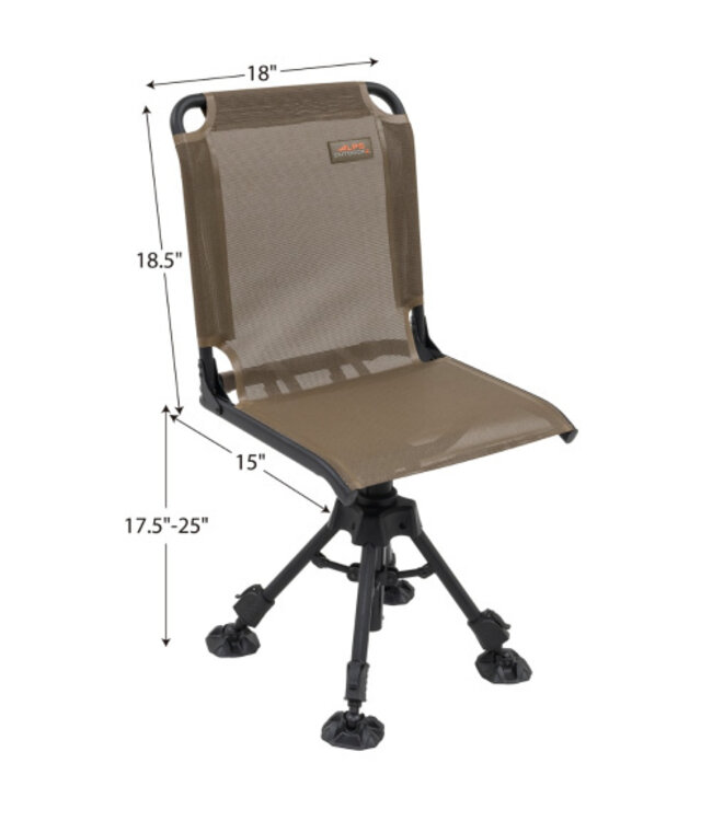 Alps Outdoorz Stealth Hunter Swivel Hunting Blind Chair Brown