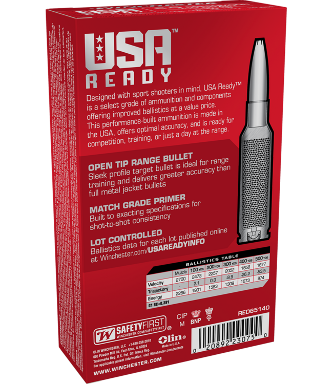 Winchester Ammo USA Ready 6.5 Creedmoor 140gr Open Tip 20rd
