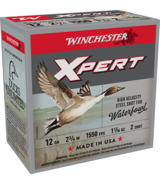 Winchester SUPER-X XPERT SHOTSHELL 12GA 2-3/4" NO. 2  1-1/16oz 1550 FPS 25CT