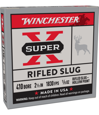 Winchester Ammo Super X 410ga 2.5 in 1/2oz Rifled Slug Hollow Point 5rd