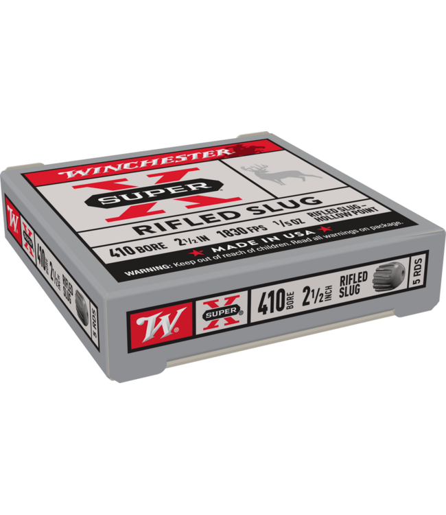 Winchester Ammo Super X 410ga 2.5 in 1/2oz Rifled Slug Hollow Point 5rd