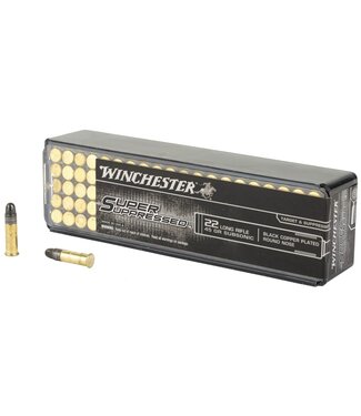 Winchester Ammo Super Suppressed 22LR 45gr Black Copper Plated RN 100rd