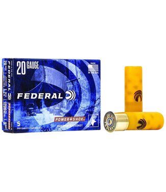 Ammo Power Shok 20ga 2-3/4in  Pellets 3 Buck  5rd