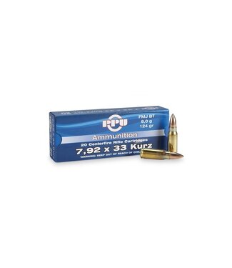 PPU Prvi Partizan 7.92X33 KURZ 124gr FMJ BT 20rd