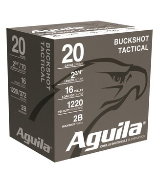 Aguila Hunting Shotshells 20ga 2-3/4in 1oz 1220 fps #2 Buck 25rd