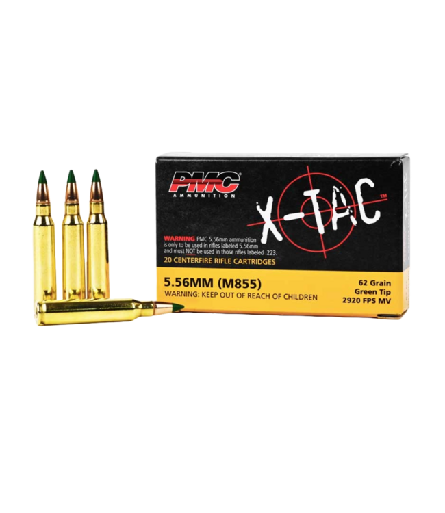 RIFLE AMMO 5.56 X 45MM 62gr FMJ GREEN TIP (M855)20rd
