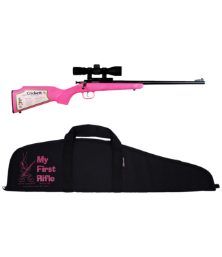 Keystone Cricket G2 Youth 22LR 16.125in 1rd Bolt Blued Pink Syn w/4x32 scope, mount, case