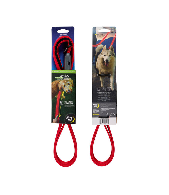 Nite Ize NiteDog Rechargeable LED Leash Red w. Red LED