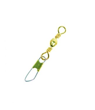 EAGLE CLAW BARREL SWIVEL W/SAFETY SNAP  BRASS SIZE 7   6PK