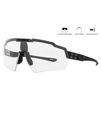 Gatorz Blastshield Eyewear: Black Cerakote Frame w/Black Logo, Photochromic w/Anti-Fog Ballistics Lens