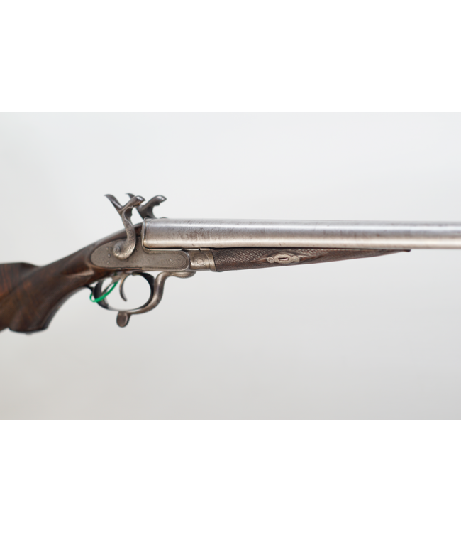David Mitchell Damascus Pin Fire w/ Refinished Butt-Stock 12ga D215 - 28in - 2rd - Break Action - Cond: Wall Hanger