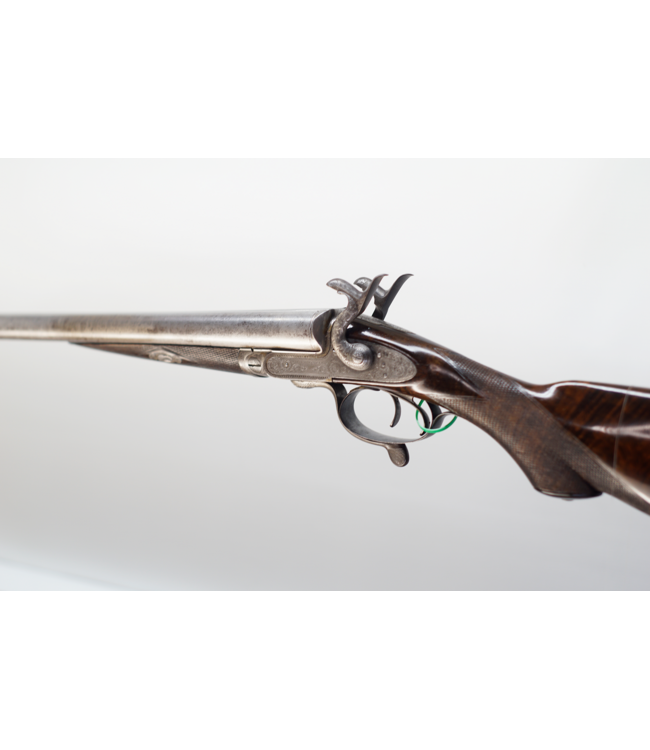 David Mitchell Damascus Pin Fire w/ Refinished Butt-Stock 12ga D215 - 28in - 2rd - Break Action - Cond: Wall Hanger
