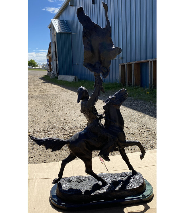 Fredrick Remington Buffalo Signal Limited Edition 18/100 Satue C-4470
