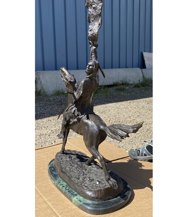 Fredrick Remington Buffalo Signal Limited Edition 18/100 Satue C-4470