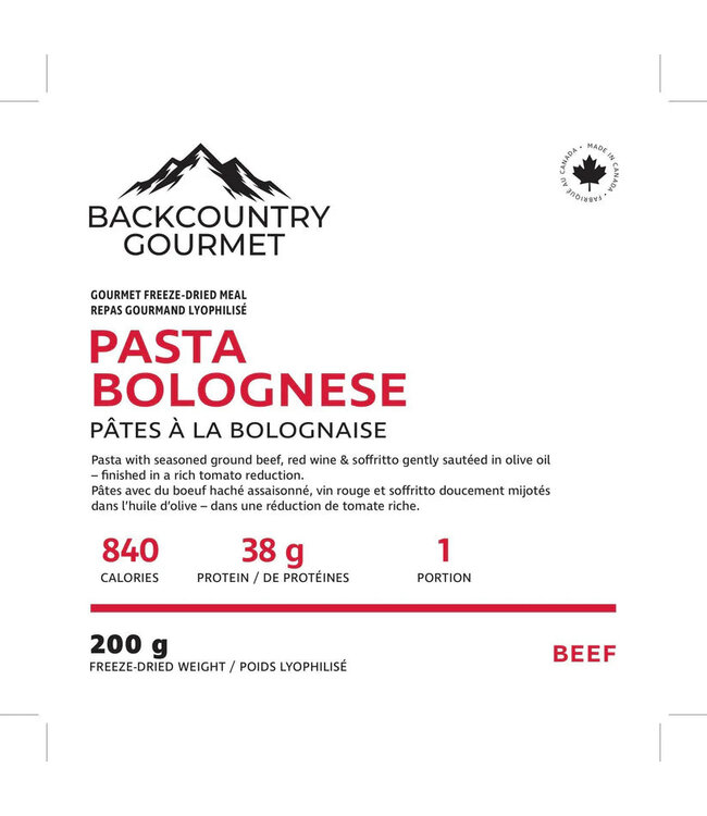 Backcountry Gourmet Backcountry Gourmet Pasta Bolognese