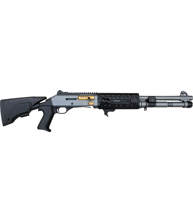 Canuck TacOp Pro 12Ga Semi Auto 18.6" 3rd Grey/Gold Cerakote