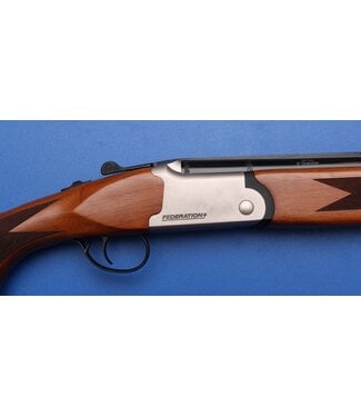 Federation Firearms 20Ga 28" 3" Over/Under Shotgun Walnut Stock Black Receiver