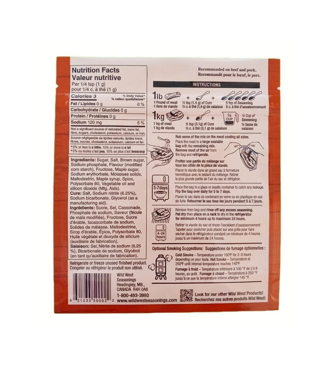 Wild West Seasonings Wild West Maple Bacon Cure 375g