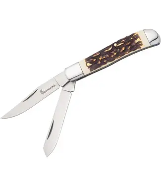 Browning Trapper 2-Blade Knife 2.75" S/S Blade Imitation Stag Handle
