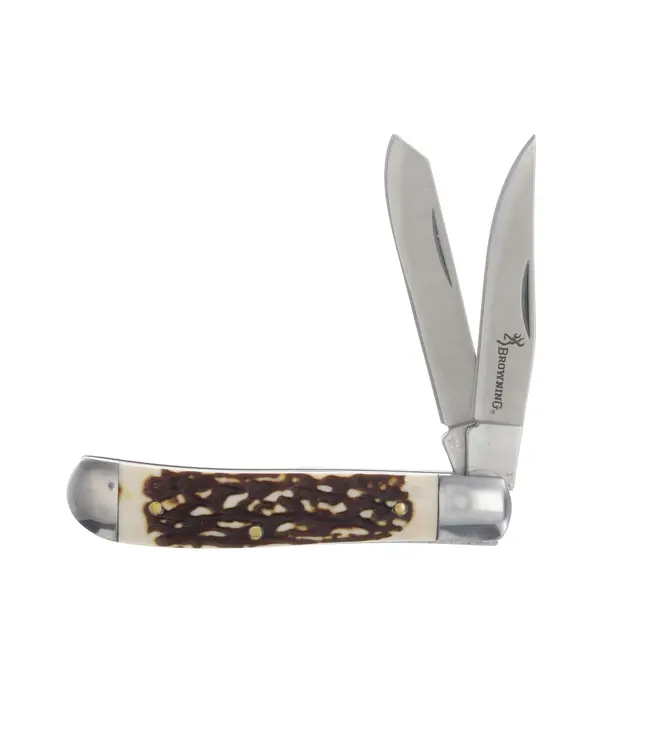 Browning Trapper 2-Blade Knife 2.75" S/S Blade Imitation Stag Handle