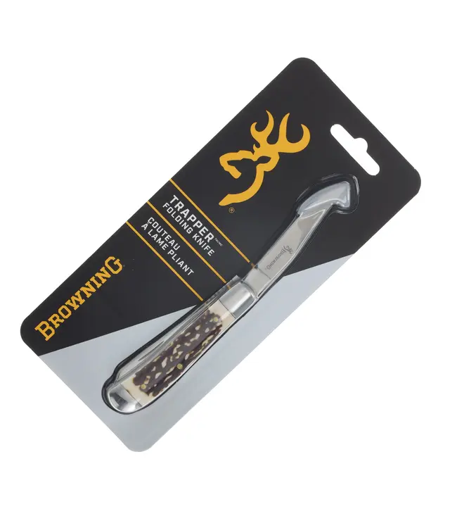 Browning Trapper 2-Blade Knife 2.75" S/S Blade Imitation Stag Handle